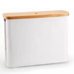 Bamboo Cover With Transparent Roll Paper Storage Basket - Image 4