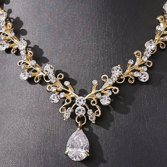 Bridal Rhinestone Zircon Earring Necklace - Image 6