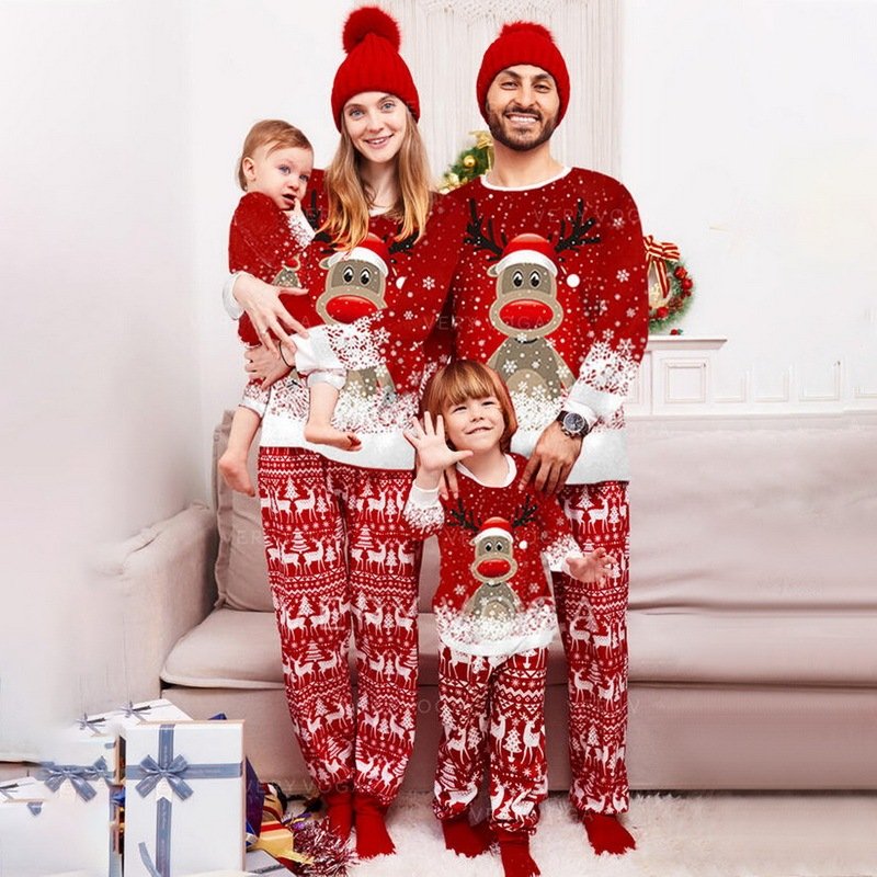 097beead-c26f-4be7-9b1f-74635a335528.jpg Christmas Print Long Sleeve Casual Parent-Child Suit - Image 1