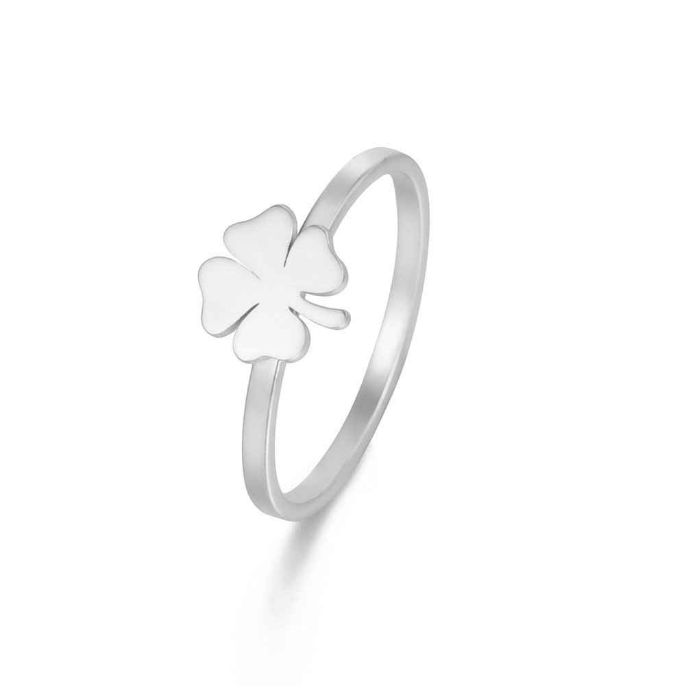 0d3232f7-5acd-46f4-89d7-68c6ad42467e.jpg Women's Stainless Steel Lucky Four-leaf Clover Ring - Image 5