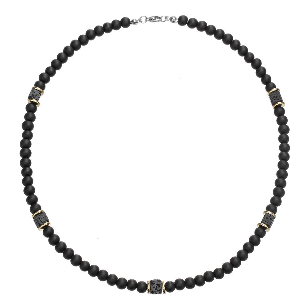 0df08dbd-7e65-4ab4-a02e-ede8cb35fd8b.jpg Beaded Glitter Volcanic Rock Necklace - Image 6