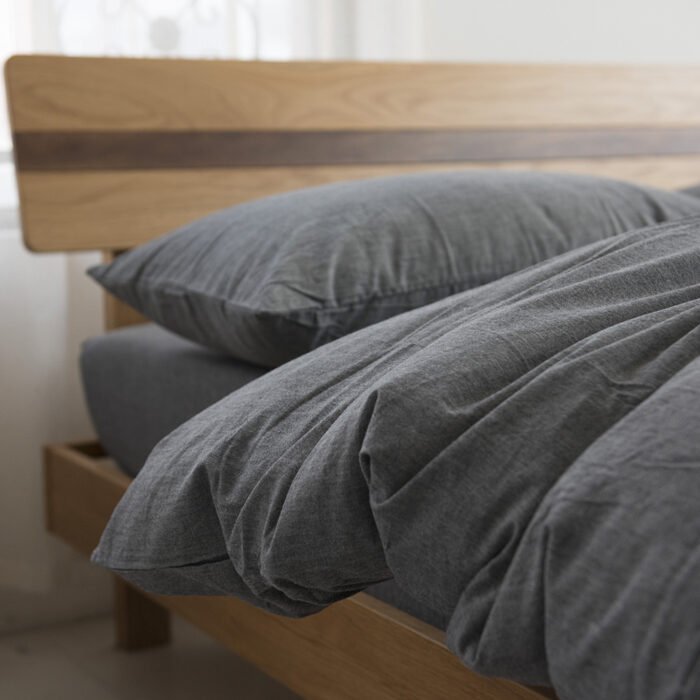 Solid Color Simple Dormitory Color Woven Washed Cotton Bed Sheet - Image 1