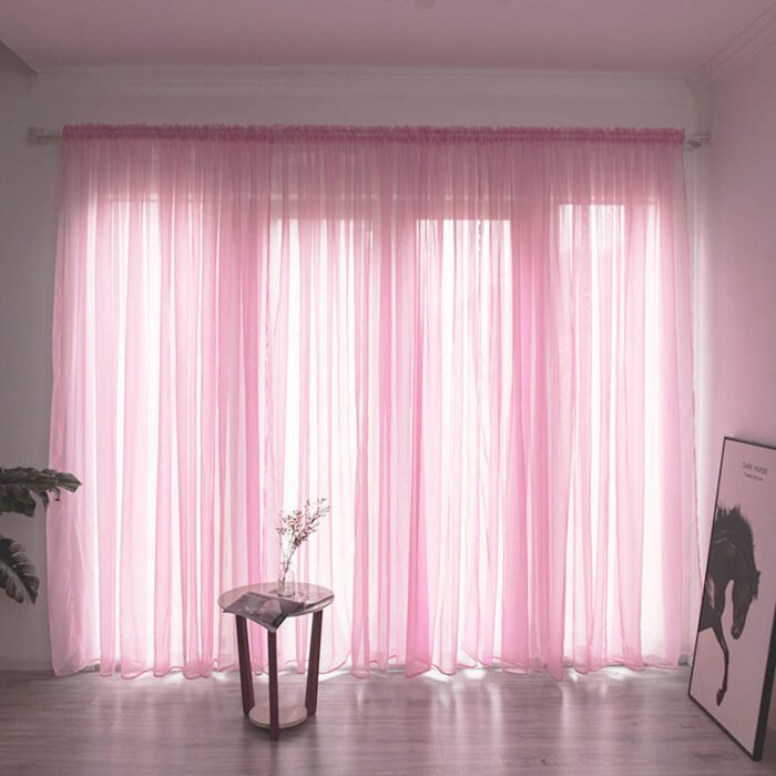 Simple And Modern Balcony Solid Color Gauze Curtain - Image 9
