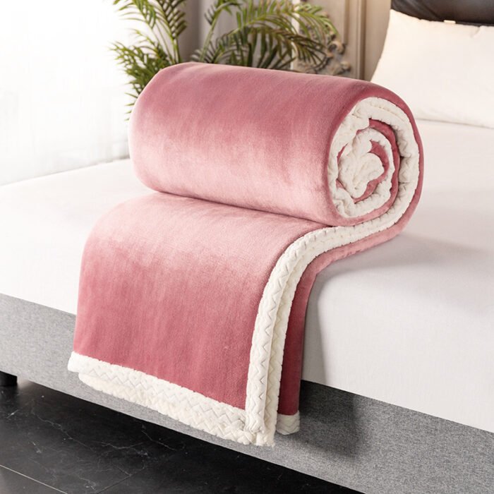 Double fleece blanket fleece blanket thick fleece blanket - Image 4