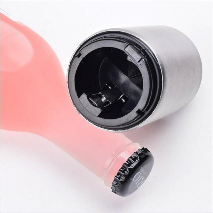 Portable Magnetic Automatic Beer Bottle Opener Bar Accessories Decor Stainless Steel Wine Can Openers with Brushed Metal - Image 3