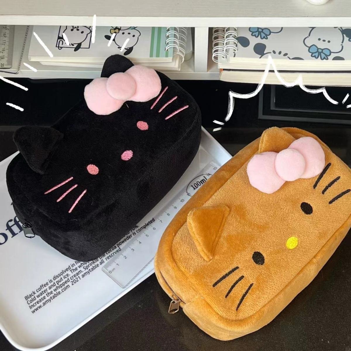 116706a1-bb4c-4a73-b9d6-adad130309d8.jpg Cartoon Cute Caramel Cat Pencil Case Good-looking - Image 8