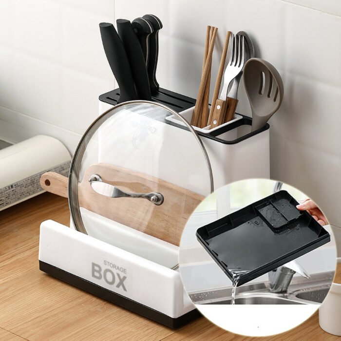 Tableware Storage Holders Kitchen Knife Plastic Storages Racks For Kitchen Convenience Cabinet Kitchen Gadgets - Image 1
