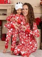 Beauty Clothing Valentine's Day Heart Printing Leisure Pajamas Pajamas Parent-child Suit - Image 5