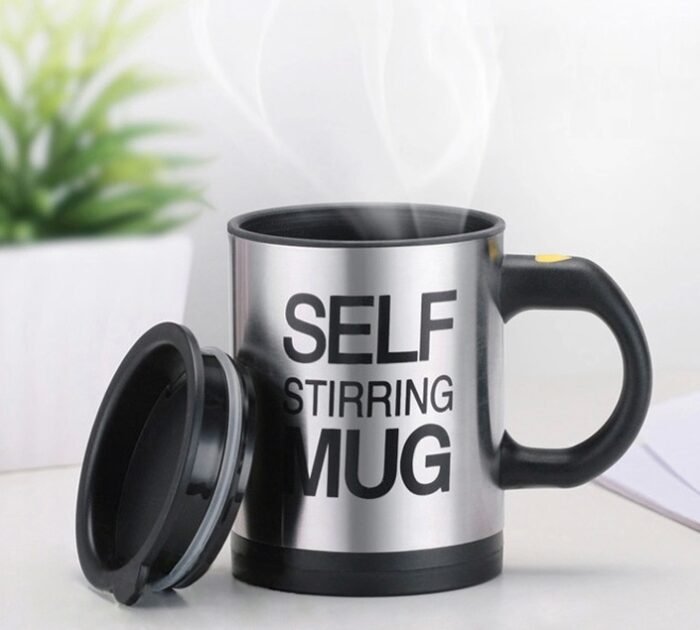Automatic Stirring Glass Lazy Electric Mug Stainless Steel Electric Rotating Coffee Cup - Image 1
