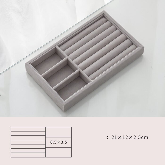 Home Large Capacity Flannel Jewelry Box With Earrings Nails Hand Accessories - Image 7