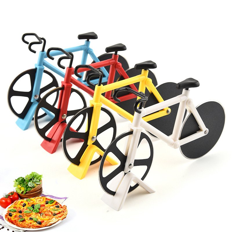 13418922784455.jpg Pizza Cutter Stainless Steel Bicycle Shape Wheel Bike Roller Pizza Chopper Slicer Pizza Cutting Knife Kitchen Tools - Image 6