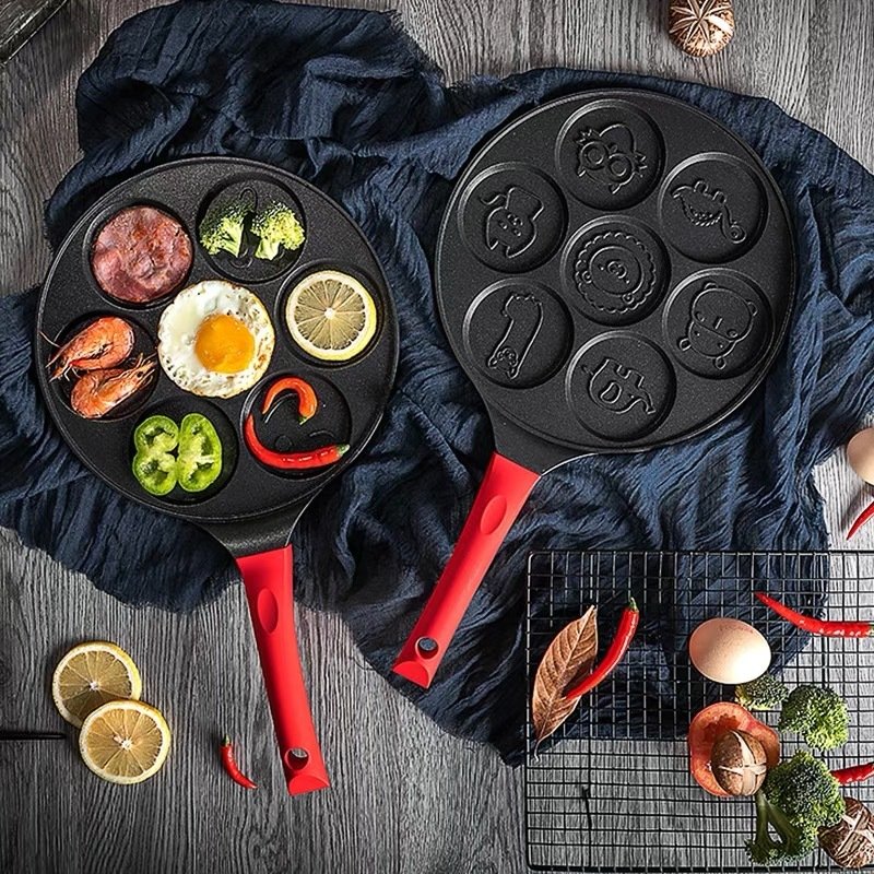1363927113793.jpg Aluminum Alloy Frying Pan Non-stick  Seven-hole Breakfast pan - Image 2