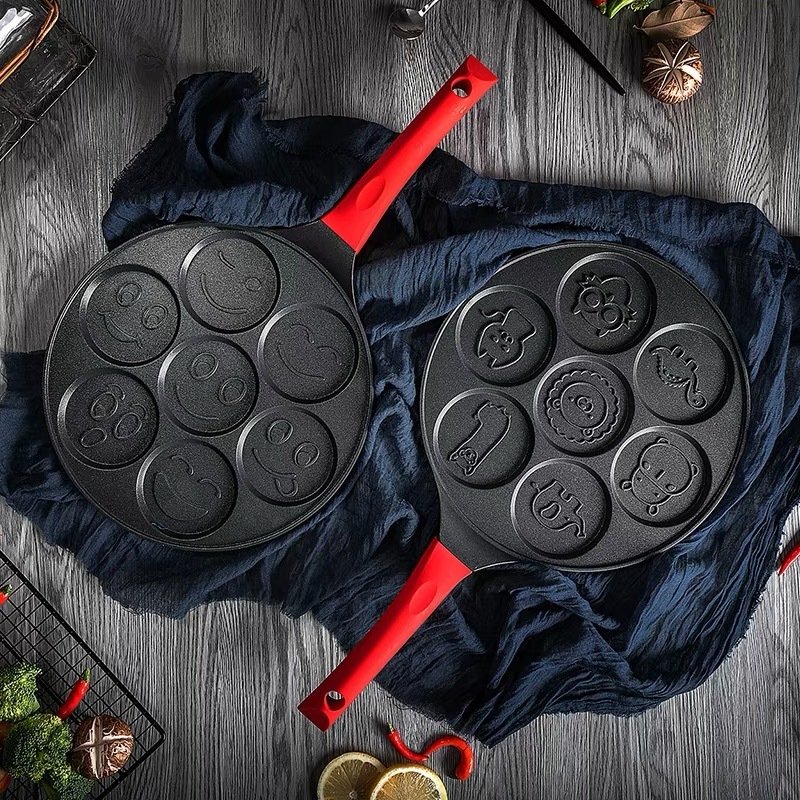 14598095870397.jpg Aluminum Alloy Frying Pan Non-stick  Seven-hole Breakfast pan - Image 3