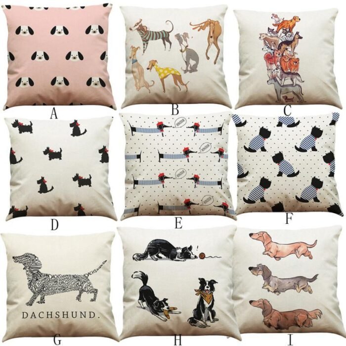 Pillow Case 45*45 Vintage Dog Cotton - Image 1