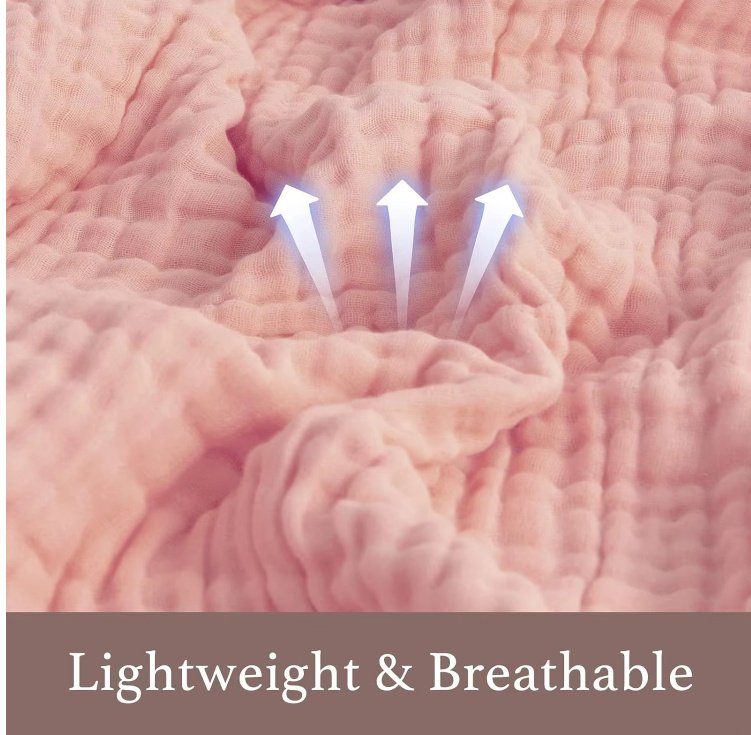 1476a3d6-b7b4-4106-b2fc-7351f0ae6adb.jpg 6 Layers Cotton Muslin Thermal Blanket Gauze Blanket - Image 2