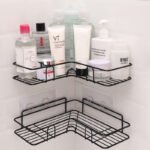 Bathroom Shelf Corner Frame Shower Wrought Iron Kitchen Accessories Storage Rack Holder Bathroom Shelves Bathroom Equipment