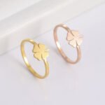 Women's Stainless Steel Lucky Four-leaf Clover Ring - Image 2