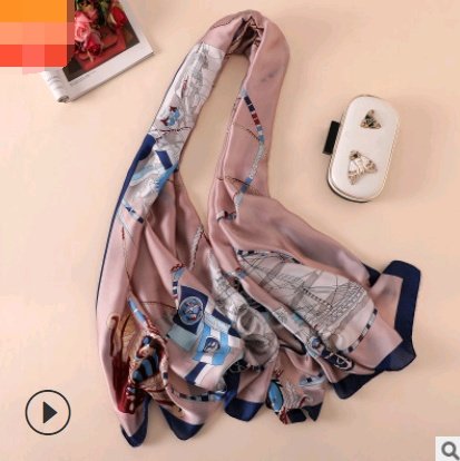 15608721708521.jpg Spring, summer and autumn, new flowers, elegant and high-end artificial silk scarf, female decorative shawl, sunscreen beach towel - Image 3