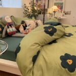 Double-piece Foggy Gray Quilt Cover Four-piece Bedding Sheet Dormitory Bed Three-piece Set - Image 2