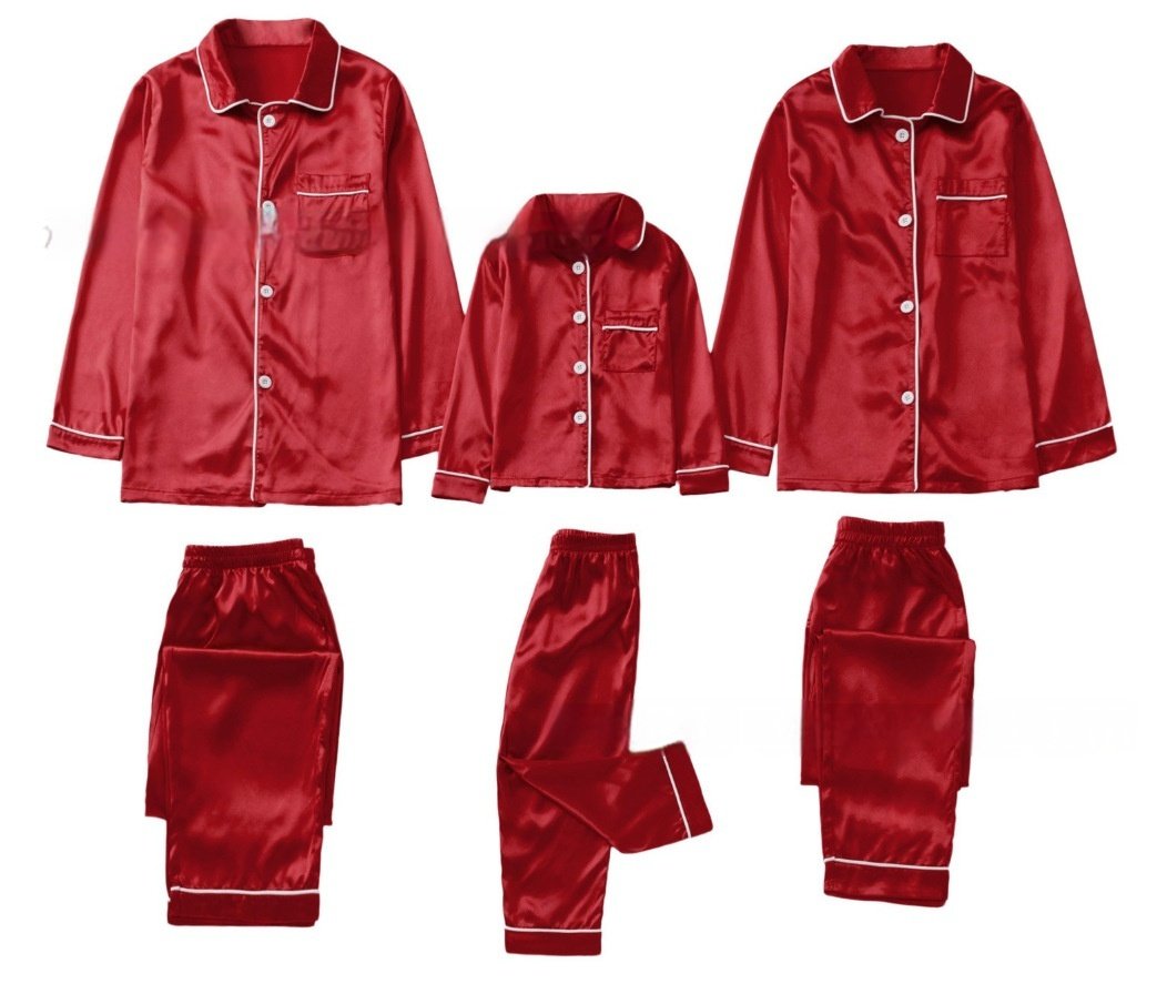 15bcada7-bcac-4776-9fc9-4041ad0bcc29_fine.jpeg Children's Long-sleeved Parent-child Ice Silk Pajamas Suit - Image 6