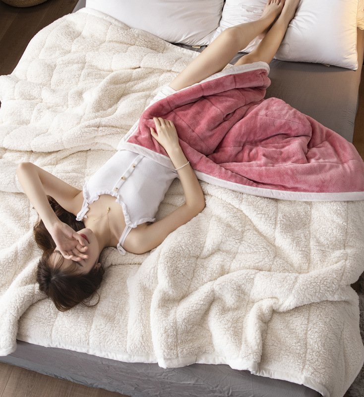 1608707197709.jpg Fleece Blankets And Throws Thick Warm Winter Blankets Home Super Soft Duvet Luxury Solid Blankets On Twin Bedding - Image 4