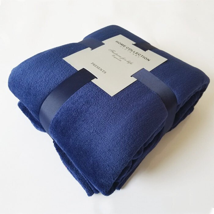 Pure Color Fleece Fleece Blanket Travel Blanket - Image 3