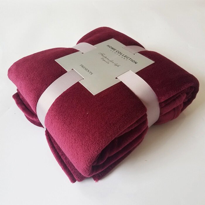Pure Color Fleece Fleece Blanket Travel Blanket - Image 2