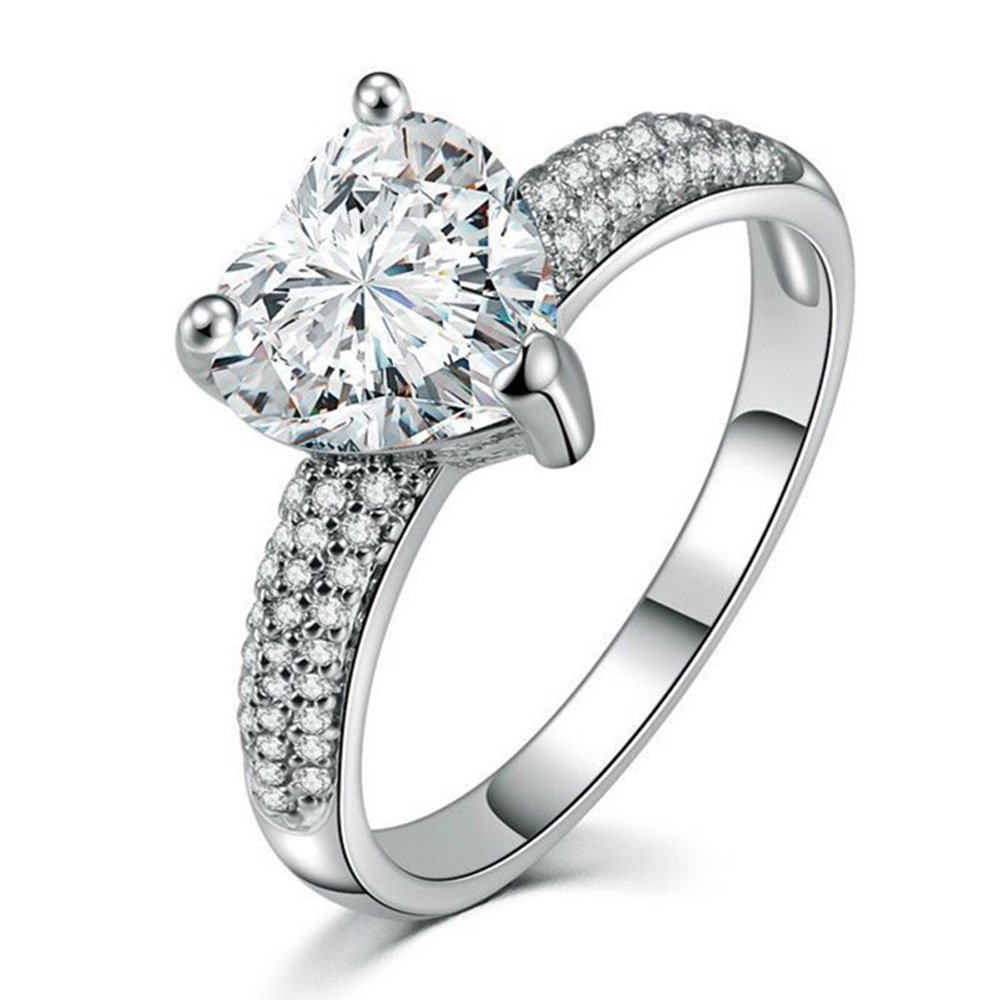 1616728049429.jpg Heart-shaped Zircon Ring White Gold-plated Heart-shaped Diamond Ring - Image 2