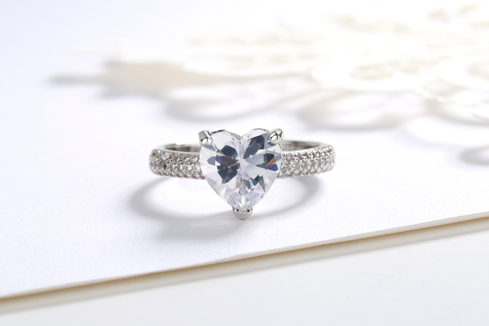1616728049433.jpg Heart-shaped Zircon Ring White Gold-plated Heart-shaped Diamond Ring - Image 5