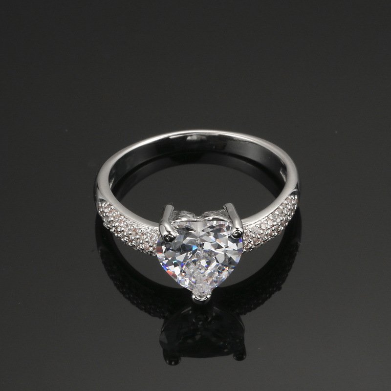 1616728049438.jpg Heart-shaped Zircon Ring White Gold-plated Heart-shaped Diamond Ring - Image 1