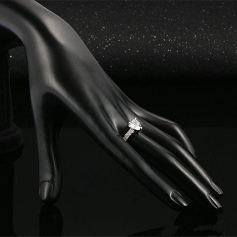 1616728049445.jpg Heart-shaped Zircon Ring White Gold-plated Heart-shaped Diamond Ring - Image 4
