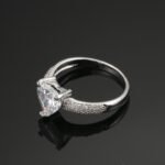 Heart-shaped Zircon Ring White Gold-plated Heart-shaped Diamond Ring - Image 8