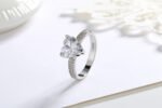 Heart-shaped Zircon Ring White Gold-plated Heart-shaped Diamond Ring - Image 6