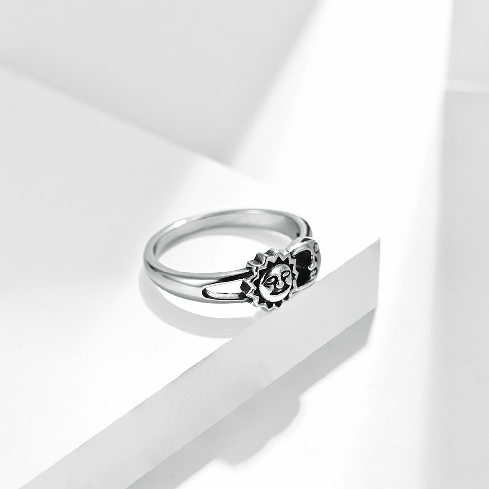 1618455221350.jpg Unisex Men Women Rings Moon Sun Design Stainless Steel Rose Gold Silver Color Large US size 5 6 7 8 9 10 11 12 - Image 4
