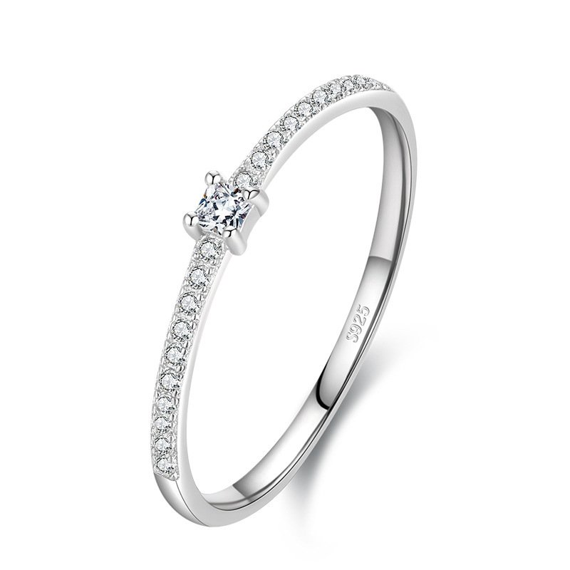 1619673811812.jpg S925 Sterling Silver All-Match Simple Korean Trendy Micro-Inlaid Index Finger Ring Fashion Jewelry - Image 2