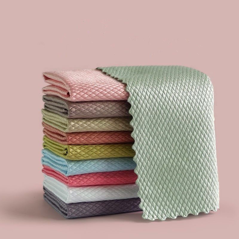 1621582297125.jpg Fish Scale Rag Seamless Glass Cleaning Kitchen Absorbent Towel - Image 2