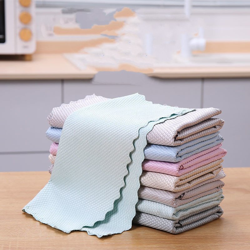 1621585709567.jpg Fish Scale Rag Seamless Glass Cleaning Kitchen Absorbent Towel - Image 7