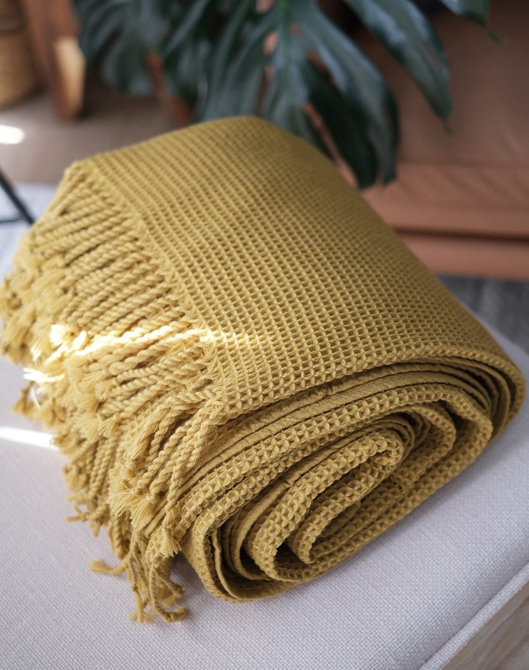 1623837589503.jpg Solid Color Blanket, Sofa, Decorative Blanket Model Room, Dark Gray Blanket And Towel - Image 3