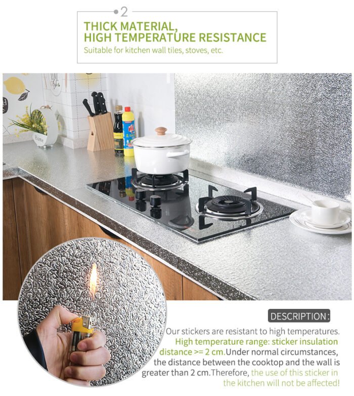 High Temperature Resistant Aluminum Foil Wall Kitchen Sticker - Image 1