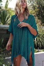Knitted Hollow Loose Bikini Blouse - Image 10