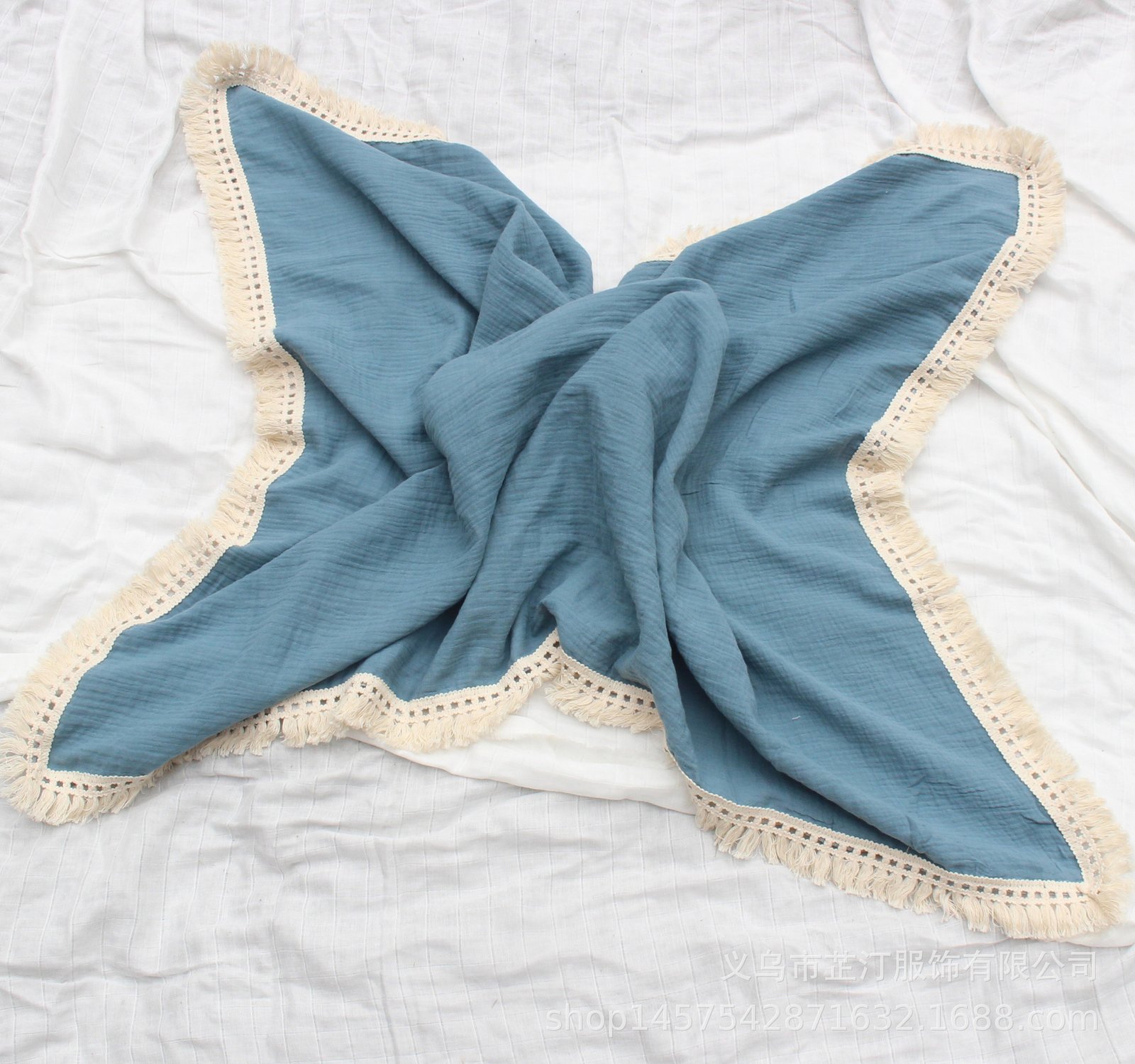 1686808644359.jpg Baby Cotton Double Yarn Tassel Bath Towel - Image 5