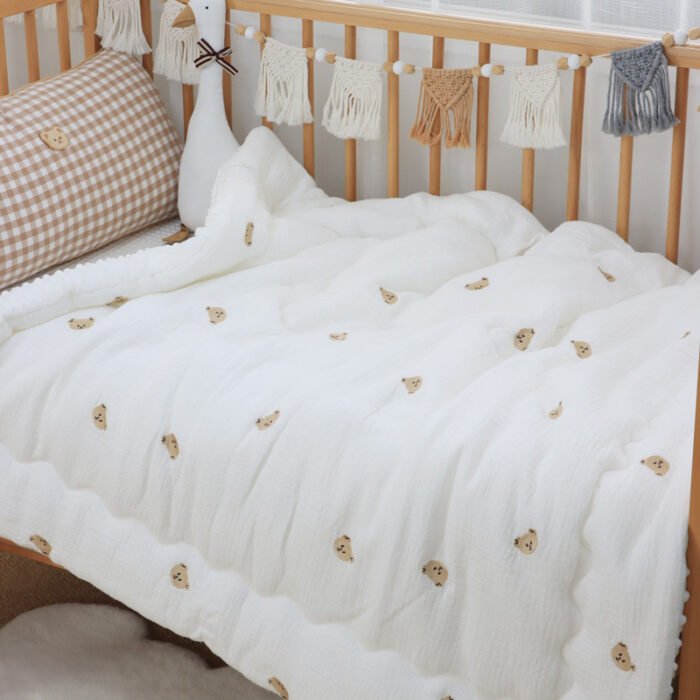 Children's Pure Cotton Wrinkled Gauze And Bean Down Quilt - Image 6