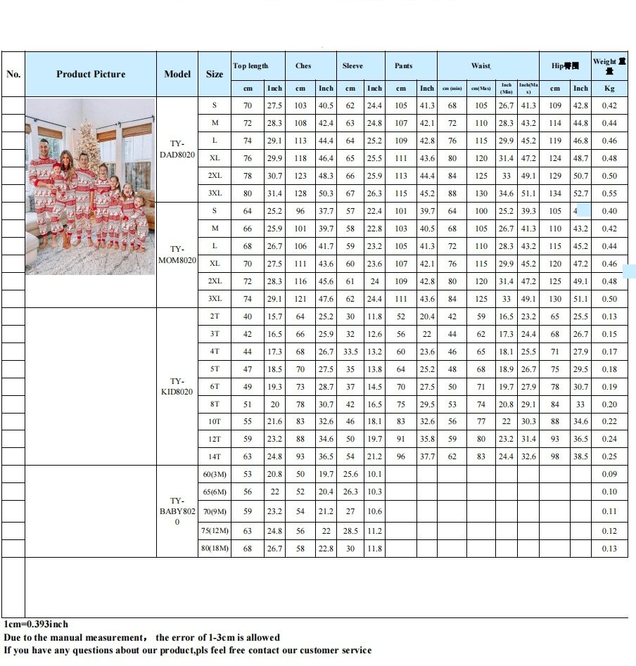 1720440663545352192.jpg Cotton Blend European And American Parent-child Clothing Home Wear Christmas Pajamas Fall Family Set - Image 6