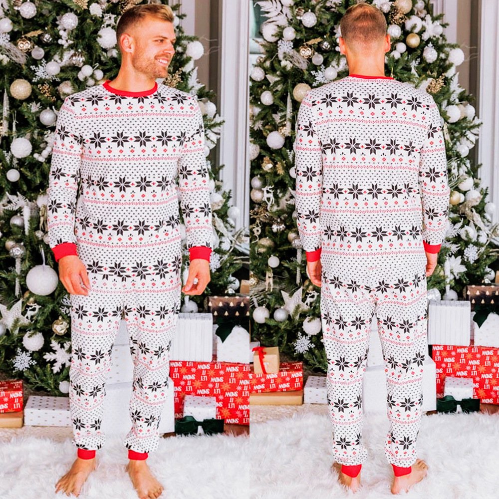 1720814813527019520.jpg Polyester Black And White Contrast Color Christmas New Parent-Child Women's Casual Suit - Image 1