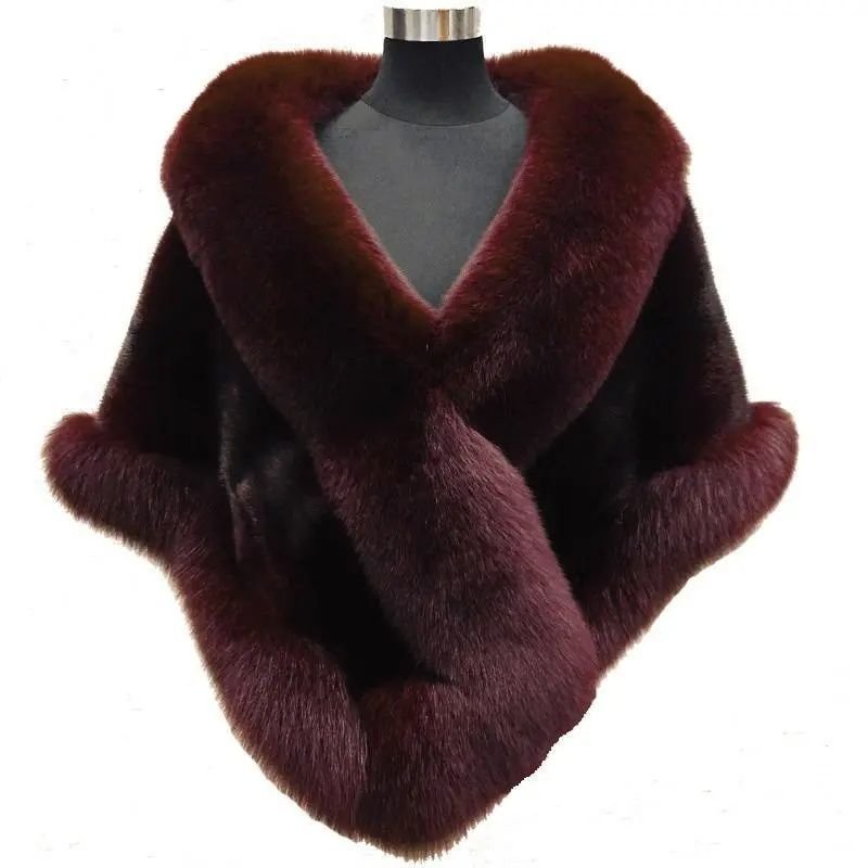176178cb-ffe3-4b30-88da-08bed8b0cd5c.jpg Imitated Mink Fox Fur Cape Coat Plus-sized Dress Shawl - Image 4