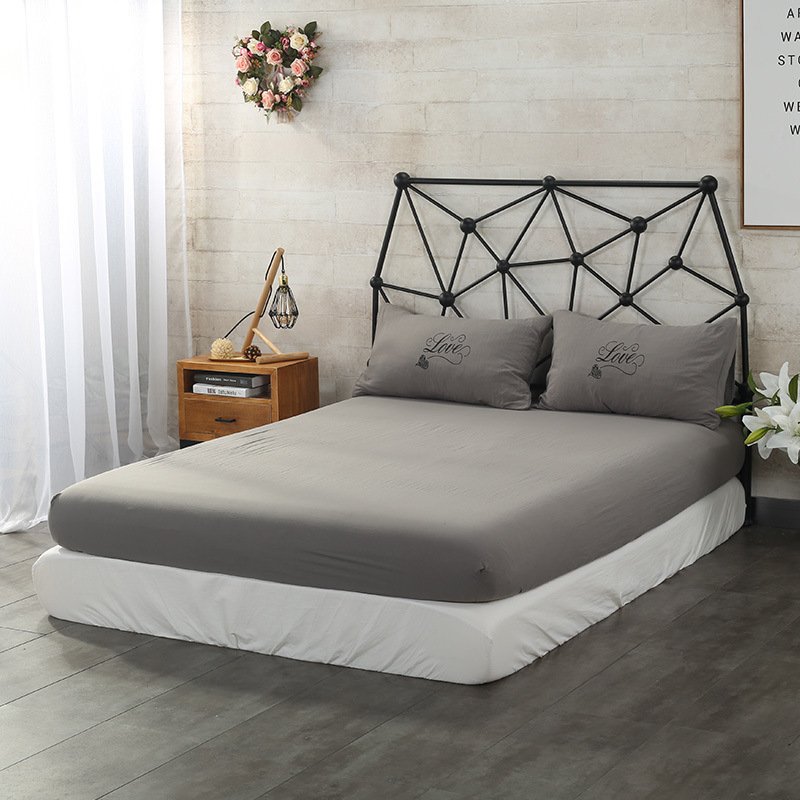 1788722796687.jpg Pure Color Bedspread Pongee Sweat Bed Sheet - Image 1