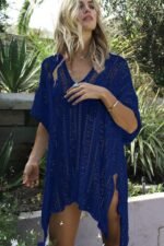 Knitted Hollow Loose Bikini Blouse - Image 9