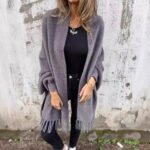 Women's Knitted Batwing Sleeve Cardigan With Tassel Design Fashion Loose Shawl Outwear Clothing - Image 2