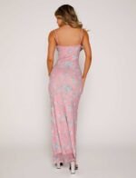 Y2K Slim Flowers Printing Slip Dress Women's Summer Suspender Skirt Vacation Beach Long Dresses - Image 4