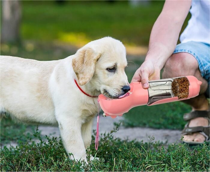 Pet Water Bottle Feeder Bowl Garbage Bag Storage Portable Pet Outdoor Travel 3 In 1 Dog Water Bottle - Image 1